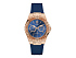 Корпус- розовое золото, циферблат- синий, крепление- синий