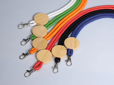 Шнурок для бейджа Tube Wood, белый