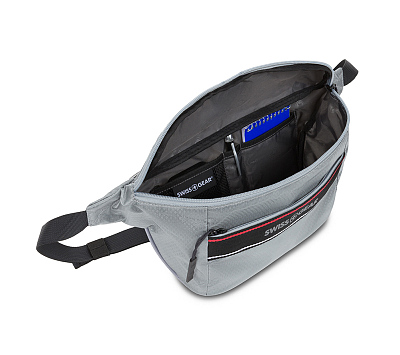 Сумка на пояс SWISSGEAR, светло-серая, полиэстер с плетением рип-стоп, 38 x 5 x 15 см