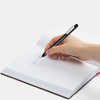 Ручка шариковая Swiper, черная с белым