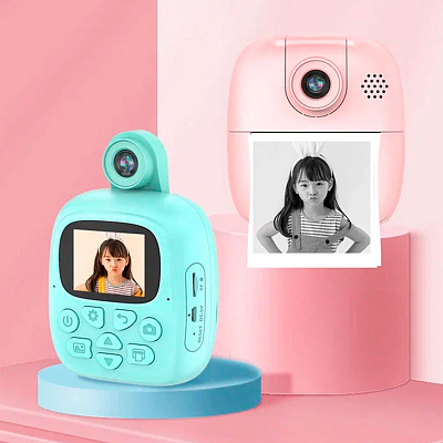 Детская камера c печатью фотографий Kid Joy Print Cam P18, бирюзовый