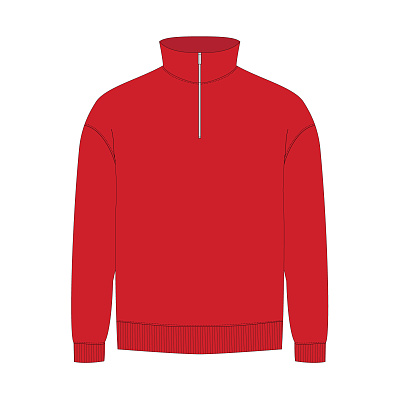 Толстовка на молнии унисекс FLOW, красная, размер 3XL/4XL (Красный)