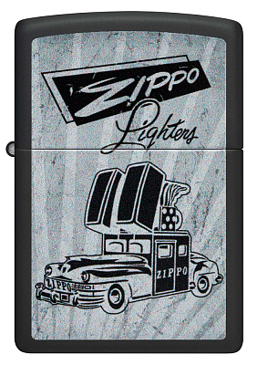 Зажигалка ZIPPO Car Design с покрытием Black Matte, латунь/сталь, черная, 38x13x57 мм
