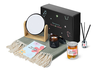 Подарочный набор Re:f. Shelter с пледом, зеркалом, свечой и диффузором (Темно-зеленый) Подарочный набор Re:f. Shelter с пледом, зеркалом, свечой и диффузором (Темно-зеленый)