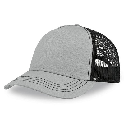 Бейсболка RAPPER CANVAS, 5 клиньев, пластиковая застёжка (Серый, черный) Бейсболка RAPPER CANVAS, 5 клиньев, пластиковая застёжка (Серый, черный)