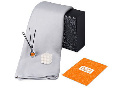 Подарочный набор Re:y. Cocoon с пледом, свечой и диффузором (Серый) Подарочный набор Re:y. Cocoon с пледом, свечой и диффузором (Серый)