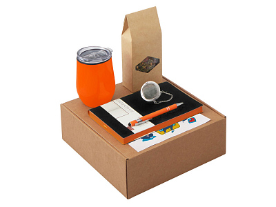 Набор Writea с ежедневником, ручкой и термокружкой (Оранжевый) Набор Writea с ежедневником, ручкой и термокружкой (Оранжевый)