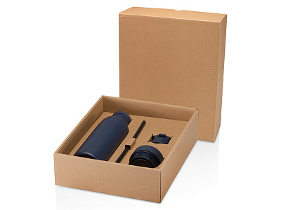 Бутылка Illuminate с вакуумной изоляцией и 3 крышками (Тёмно-синий) Бутылка Illuminate с вакуумной изоляцией и 3 крышками (Тёмно-синий)