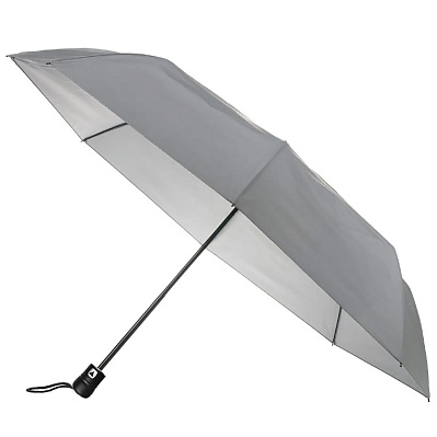 Зонт складной "Reflect", полуавтомат, светоотражающий серый (Серый) Зонт складной "Reflect", полуавтомат, светоотражающий серый (Серый)