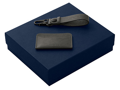 Подарочный набор Long River: картхолдер, ремешок для ключей (Черный/синий) Подарочный набор Long River: картхолдер, ремешок для ключей (Черный/синий)